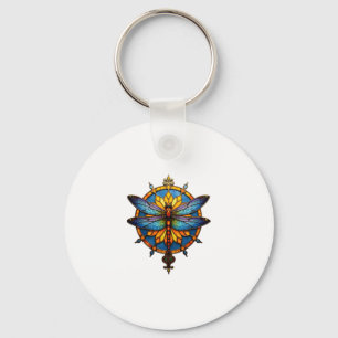 Chaveiro Mandala Libélula Luminosa Geometria Sagrada Espiri