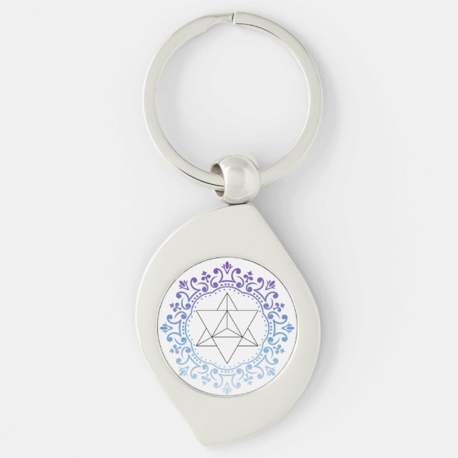 Chaveiro Mandala Merkaba Yoga Espiritual (Frente)