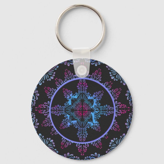 Chaveiro Mandala Night Flower (Frente)