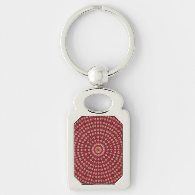 Chaveiro Mandalas Estrela Amarela Dourada Vermelha (Frente)