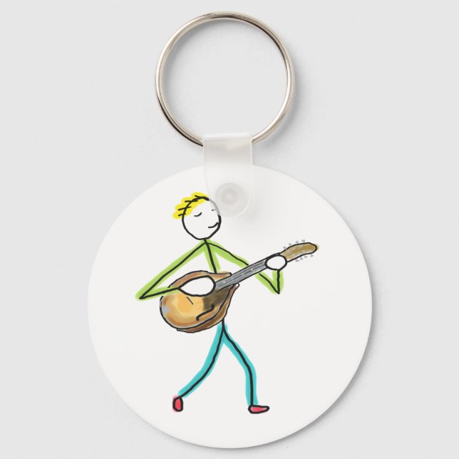 Chaveiro Mandolin Playing Stickman (Frente)