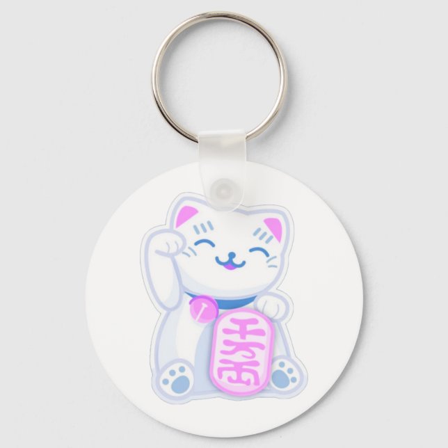 Chaveiro maneki neko pastel (Frente)