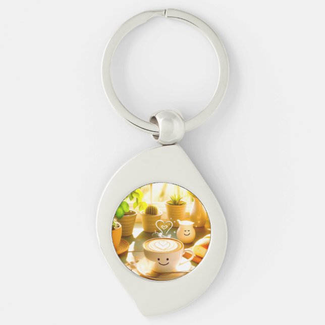 Chaveiro Manhã de Cappuccino pacífica e encantadora (Frente)