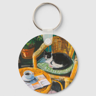 Chaveiro Manhã de Domingo Preguiçosa   Pintura para gatos e