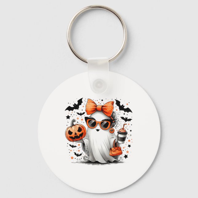 Chaveiro Manípulo de Cartoons Ghost Halloween Diva Cute (Frente)