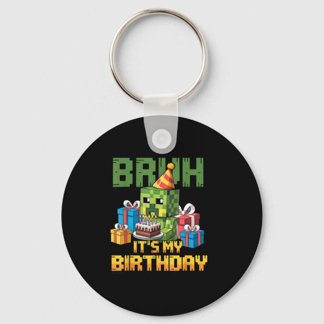 Chaveiro Mano É Meu Aniversário Pixel Gamer Festa de Aniver (Frente)