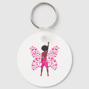 Chaveiro Manteiga rosa consciência Cancer borboletas africa