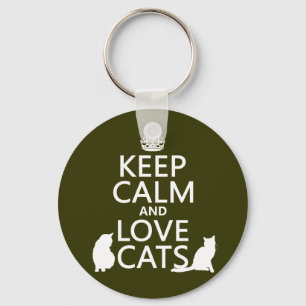 Chaveiro Mantenha a calma e ame gatos