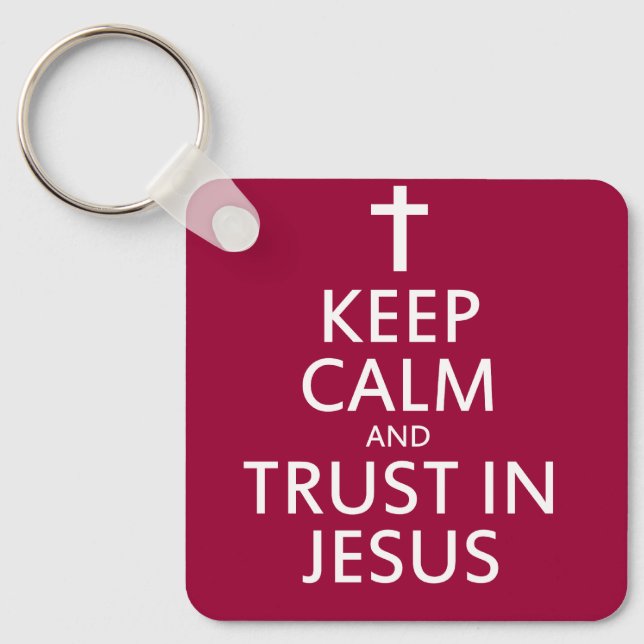 Chaveiro Mantenha a Calma e confie em Jesus (Frente)