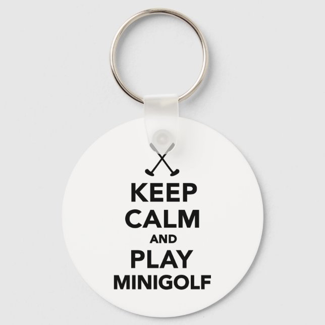 Chaveiro Mantenha a calma e jogue Minigolf (Frente)
