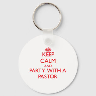 Chaveiro Mantenha a calma e o partido com um pastor