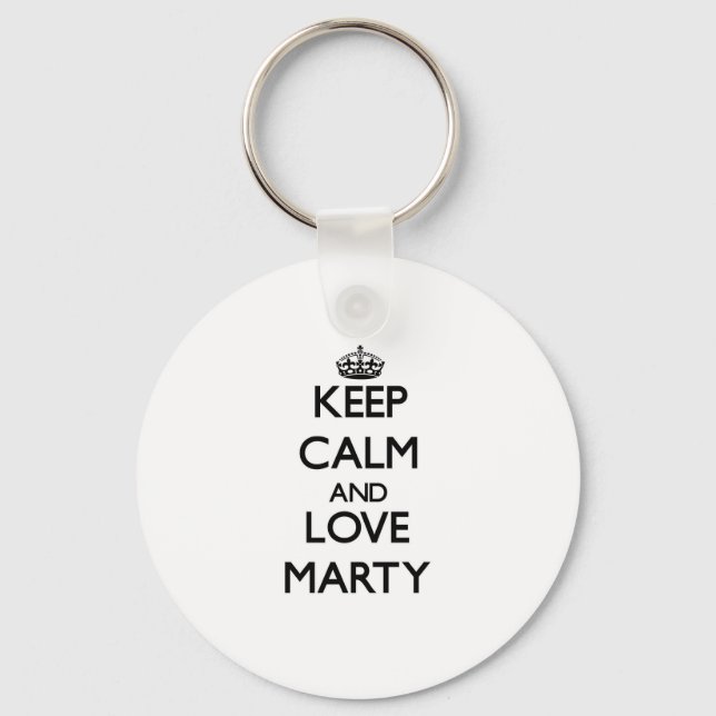 Chaveiro Mantenha calma e amor Marty (Frente)