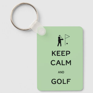 Chaveiro Mantenha calma e golfe personalizados