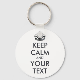 Chaveiro MANTENHA CALMA E SEU TEXTO - texto personalizado