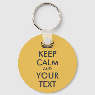 Chaveiro MANTENHA CALMA E SEU TEXTO - texto personalizado