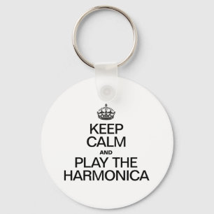 CHAVEIRO MANTENHA CALMA E TOQUE A HARMONICA