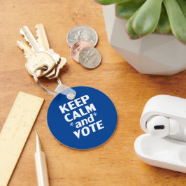 Chaveiro "Mantenha calma e vote" azul branco