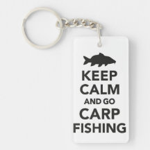 "Mantenha calmo e vá keyring da pesca da carpa"