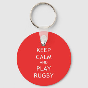 Chaveiro Mantenha o rugby da calma & do jogo