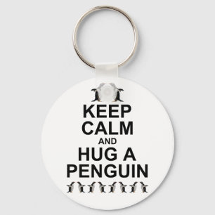 Chaveiro Mantenha-se calmo e abrace um toque de pinguim
