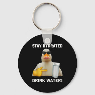 Chaveiro Mantenha-se Hidrata Beber Água Funny Meme Pato