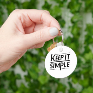 Chaveiro Mantenha Simples Citação Minimalista de Design
