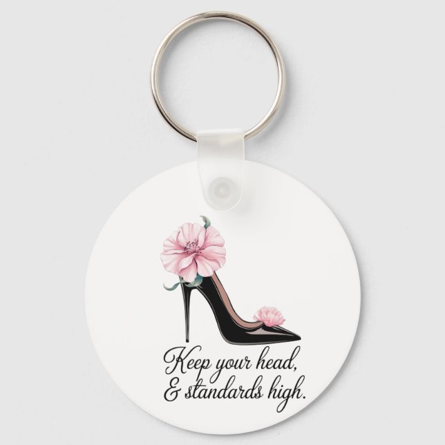 Chaveiro Mantenha sua cabeça e padrões altos Coco Chanel (Frente)