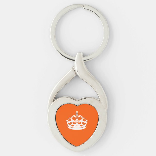 Chaveiro MANTER CALM CROWN em Laranja Personalizar este (Frente)
