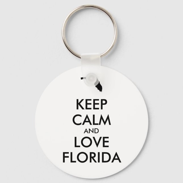 Chaveiro MANTER CALM e AMAR FLORIDA personalizável (Frente)