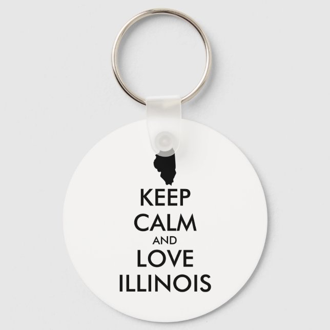 Chaveiro MANTER CALM e AMOR ILLINOIS personalizáveis (Frente)