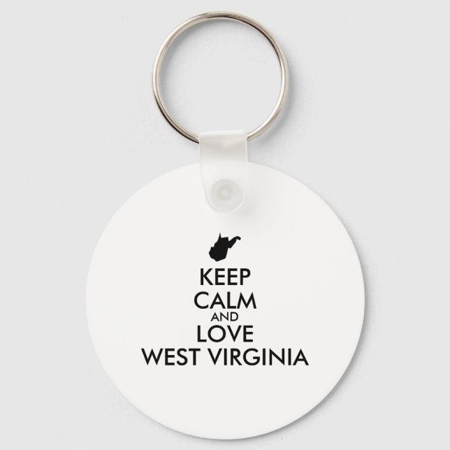 Chaveiro MANTER CALMA E AMAR VIRGÍNIA OCIDENTAL personalizá (Frente)