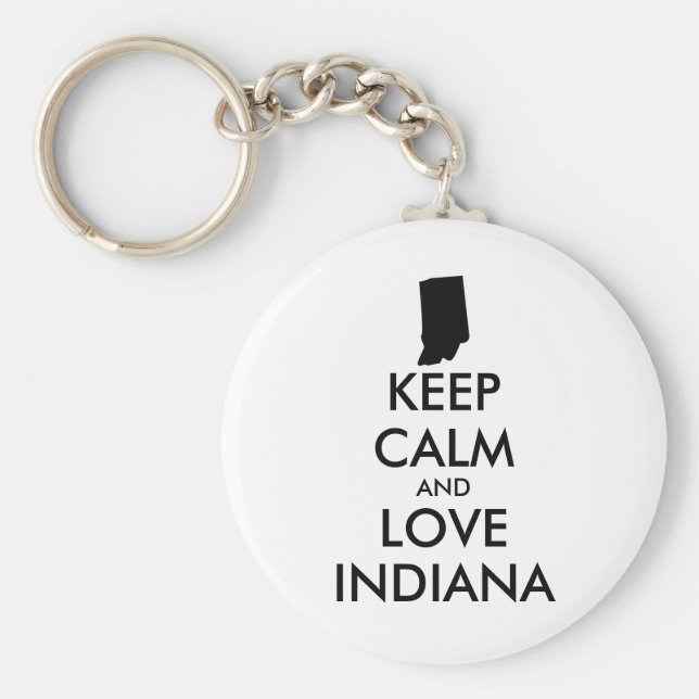 Chaveiro MANTER CALMA E AMOR personalizáveis INDIANA (Frente)