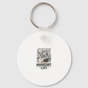 Chaveiro Manuscrito Gato Medieval Manuscrito Vintage Vec