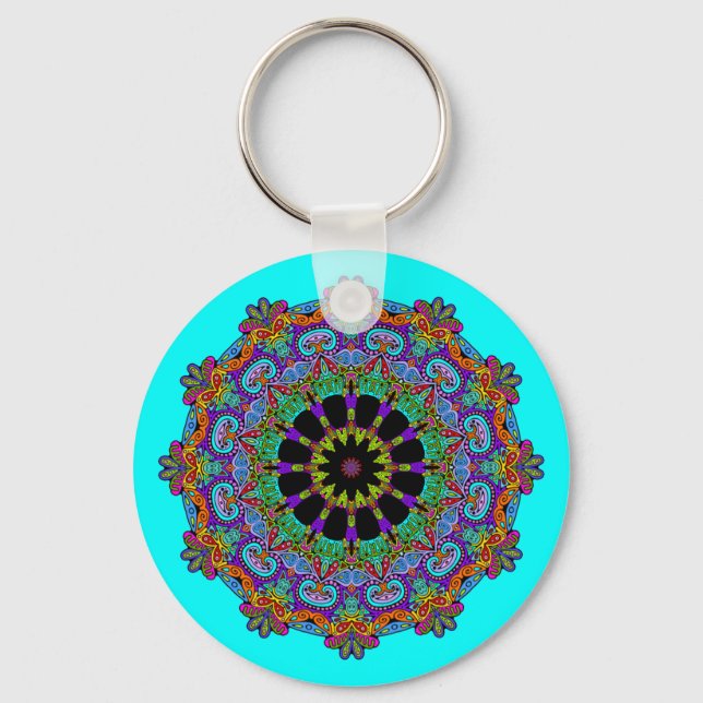 Chaveiro Manuscrito Mandala Relógio Face 24 (Frente)