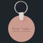 Chaveiro Manuscrito Mínimo Script Dusty Rosa Business<br><div class="desc">Carregar sua marca com estilo com este Chaveiro de Negócios Dusty Rosa de Script Manuscrito Minimalista. Com um fundo de rosa suave e empoeirado e um elegante roteiro manuscrito, este chaveiro é um modo chic e funcional de mostrar o nome da sua empresa ou uma mensagem personalizada. Perfeito para eventos...</div>