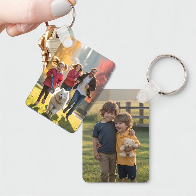 Chaveiro Manutenção Personalizada de Fotografias de Duplo L (Personalized Double Sided Photo Keepsake  Custom Keychain)