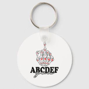 Chaveiro Mão de Esqueleto Abcdef-você Engraçado Dia dos Nam