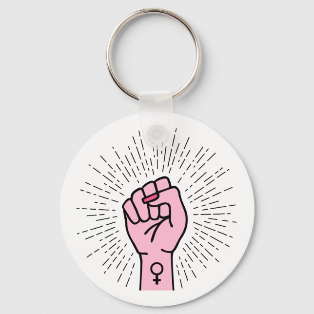Chaveiro Mão feminista com símbolo feminino (Frente)