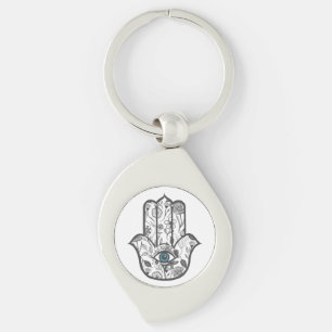 Chaveiro Mão simples mão floral tirada de Hamsa