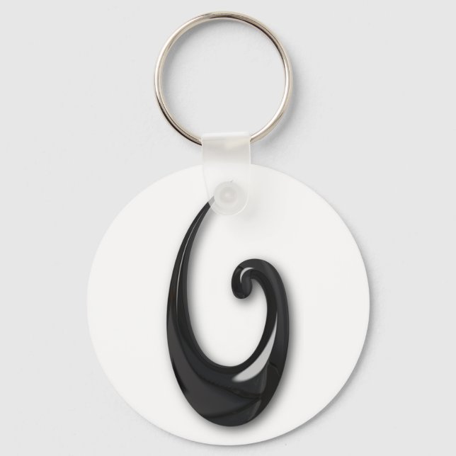 Chaveiro Maori-Fish Hook-obsidian (Frente)