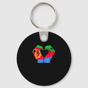 Chaveiro Mãos Coradas com Bandeira Eritreia