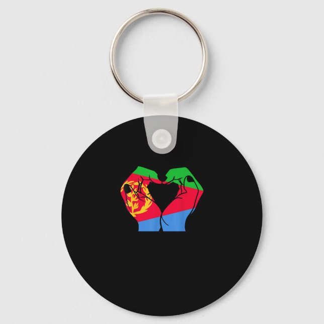 Chaveiro Mãos Coradas com Bandeira Eritreia (Frente)