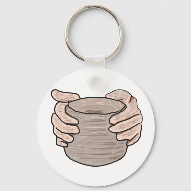 Chaveiro Mãos de Criação de Cerâmica (Frente)
