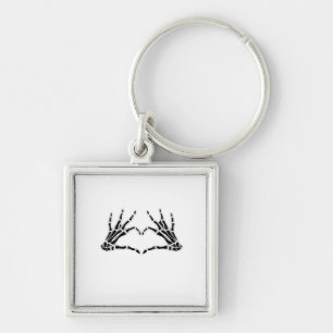 Chaveiro Mãos De Esqueleto Em Forma De Coração - Arte Única