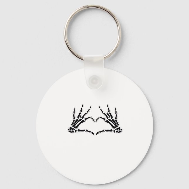 Chaveiro Mãos De Esqueleto Em Forma De Coração - Arte Única (Frente)