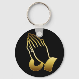CHAVEIRO MÃOS PRAYING DO OURO