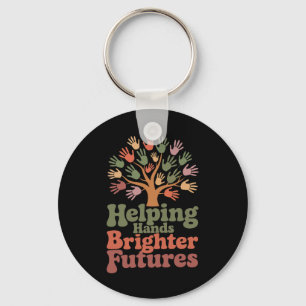 Chaveiro Mãos que Ajudam Futuros Mais Brilhantes Retro Prof