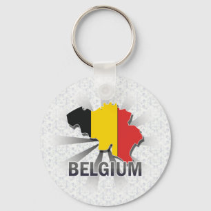 Chaveiro Mapa 2,0 da bandeira de Bélgica