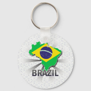 Chaveiro Mapa 2,0 da bandeira de Brasil