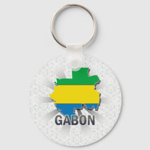 Chaveiro Mapa 2,0 da bandeira de Gabon